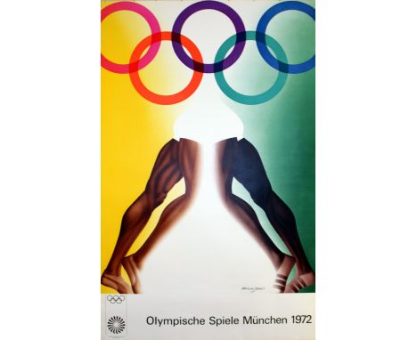 Munich Olympics 1972 A. Jones Original vintage poster for the 1972 Munich Olympic Games (Olympische Spiele Munchen), Edition 