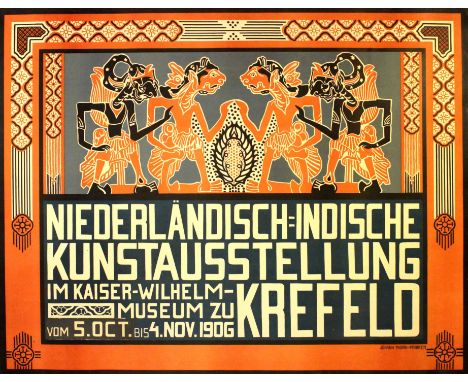 Dutch East Indies (Indonesia) Art Exhibition Original vintage advertising poster: Niederl&Atilde;&curren;ndisch-Indische Kuns