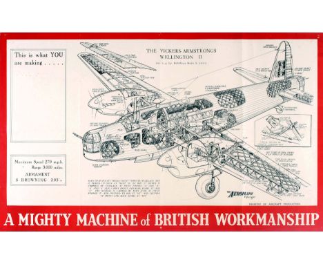 Original vintage British World War Two propaganda poster: The Vickers-Armstrongs Wellington ll &acirc;€“ This is what you are