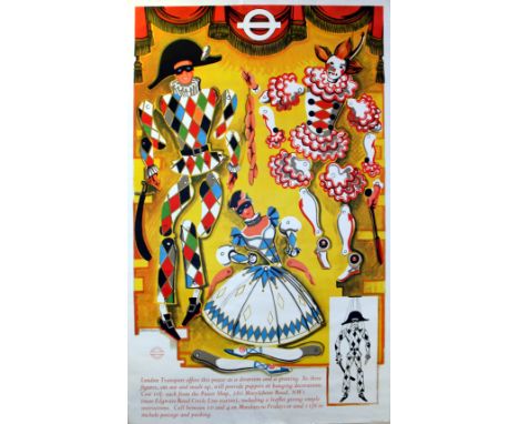 LT London Transport - Puppets Original vintage advertising poster for London Transport designed by the costume and set design