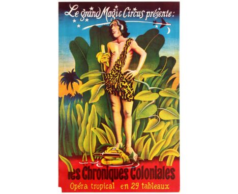 Advertising original vintage poster Le Grand Magic Circus Colonial Chronicles. Fair condition, loss in bottom left corner, sm