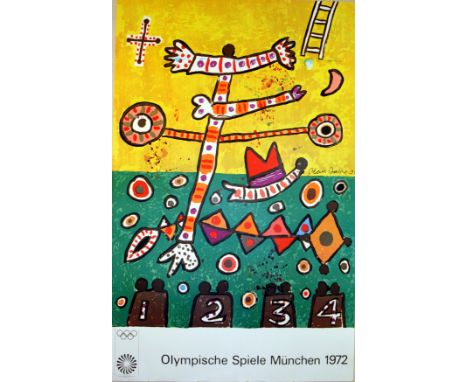 Munich Olympics 1972 - Podium Original vintage poster advertising the 1972 Summer Olympics in Munich (Olympische Spiele Munch