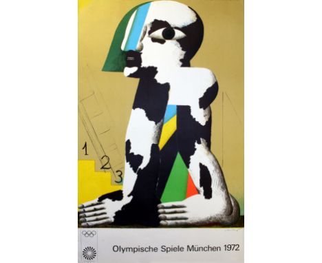 Munich Olympics 1972 by Antes Original vintage poster for the 1972 Munich Olympic Games (Olympische Spiele Munchen), Edition 