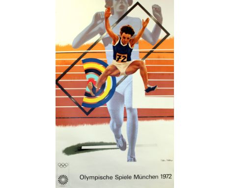 Munich Olympics - Athletics Munich Olympic (Olympische Spiele Munchen) poster by British artist Peter Phillips, one of the se