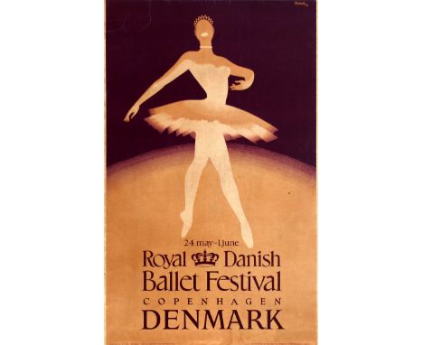 Royal Danish Ballet Festival Original vintage advertising poster for the Royal Danish Ballet Festival held in Copenhagen Denm