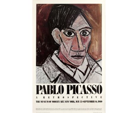 Pablo Picasso A Retrospective MOMA Exhibition New York Original vintage advertising poster for Pablo Picasso: A Retrospective