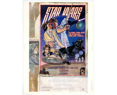 Original vintage movie poster for the classic film directed by George Lucas, Star Wars: Episode IV - A New Hope, starring Mar