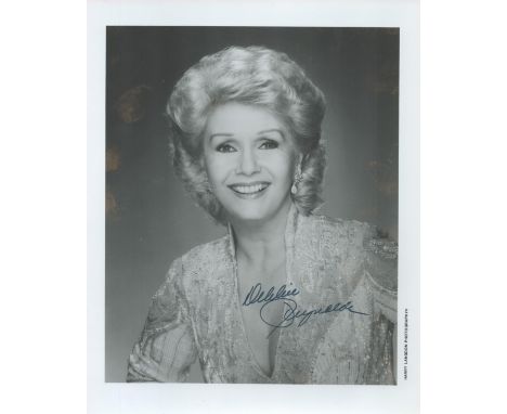 Actress Debbie Reynolds signed 10 x 8 inch b/w portrait photo, rare as most are signed by secretaries. Good condition. All au