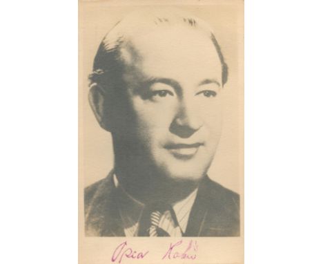 Jazz Oscar Rabin signed vintage 6 x 4 inch sepia portrait photo. Tape marks to back, but scarce item. Good condition. All aut