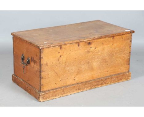 A Victorian pine trunk, width 87cm.