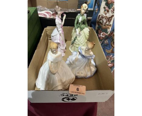 Two Royal Doulton figures and two Royal Worcester figures (4)