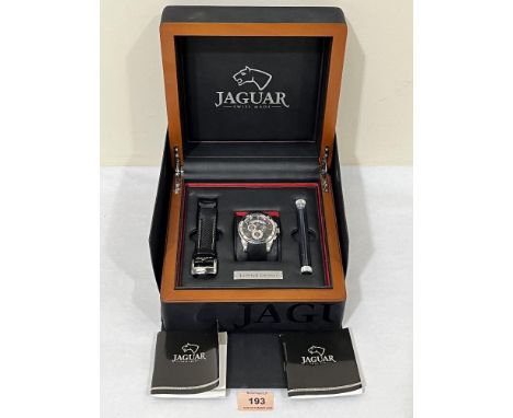 A Jaguar limited edition gentleman's chronograph wristwatch. Electronic movement. Presentation box, outer box, spare strap an