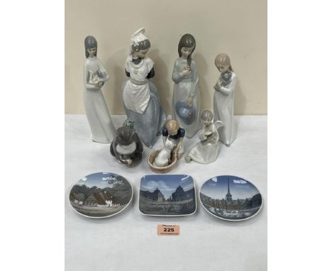 Five items of Royal Copenhagen porcelain and figure Nao figures