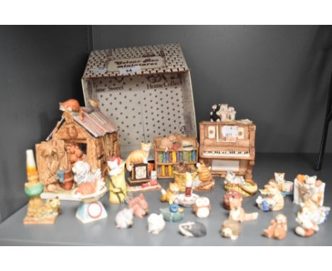 A collection of Bronze Age Limited 'Home Collection' colour box miniatures, various animal figures and groups.