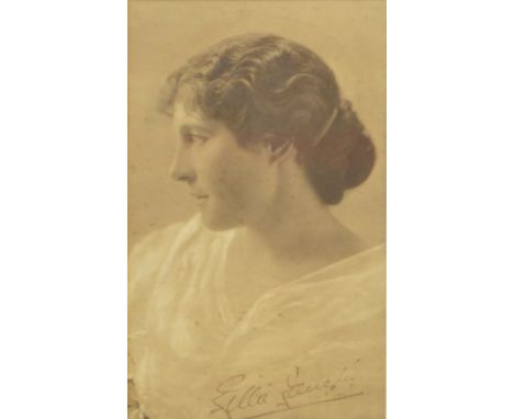 LILLIE LANGTRY; a signed sepia photograph of Lillie Langtry, the British-American socialite, actress and mistress of the Prin