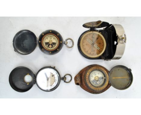 Four compasses comprising Original Bézard, J.H. Steward (x2) and a Night Marching Compass (4).