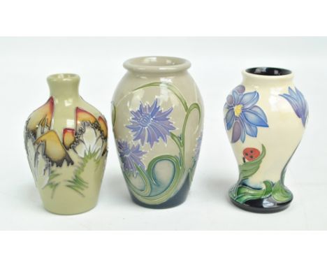 MOORCROFT; a tubeline decorated 'Magical Toadstools' pattern inverted baluster vase by Kerry Goodwin, dated 2013, height 9.5c