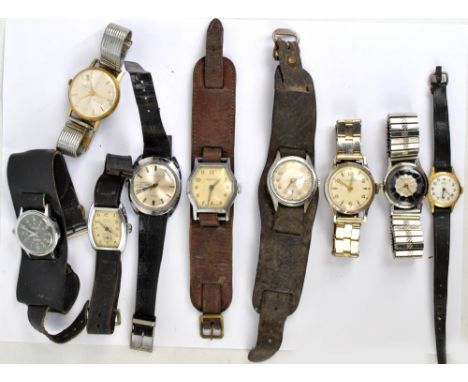 A group of vintage gentleman's mechanical wristwatches to include Mortima, Larex, Guildhall, Smiths, Timex etc. CONDITION REP