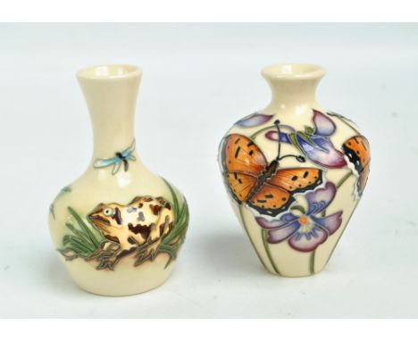 MOORCROFT; a tubeline decorated 'Cottongrass' pattern inverted baluster vase by Emma Bossons, impressed marks to base, dated 