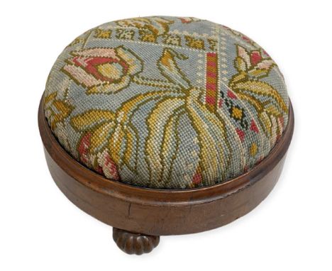 Tapestry Foot Stool - Tapestry is in good condition