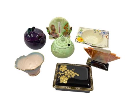 Mixed lot of Carltonware to include lidded jars, thermometer and boxes various designs