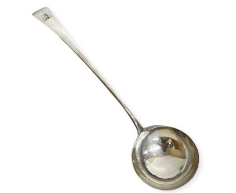 Large Georgian Solid Silver  Ladle with Griffin Crest by John lamb 135grams33.5cm long