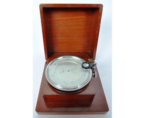 A vintage 20th century cased Surveying Aneroid barometer from Short &amp; Mason, London in wooden fitted case. No. J.2832. Th