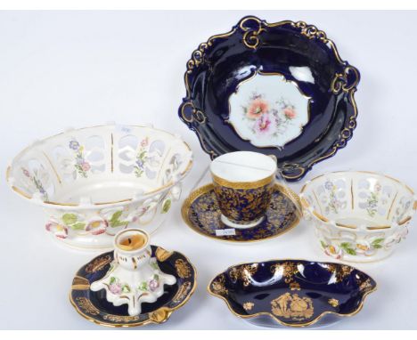 A collection of 20th century porcelain to include a Zajecar Yugoslavian porcelain, Limoges and Wedgwood. The collection compr