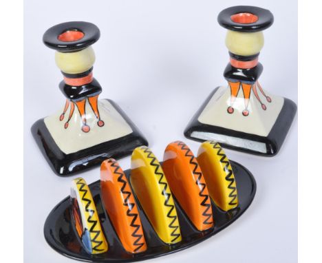 Lorna Bailey for Old Ellgreave Pottery - Circus pattern &amp; other - A pair of vintage 20th century Art Deco style in the ma