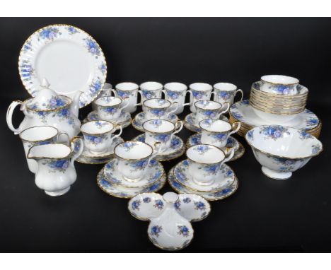 Royal Albert - Midnight Rose - An eight person vintage 20th century Royal Albert bone china tea and dinner service in the Mid