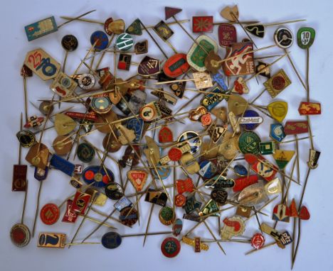 A collection of vintage 20th Century Eastern European / Russian /&nbsp;Czech Republic soviet sport pin badges. Including; Zac