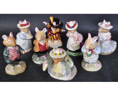 An assortment of eight vintage 20th century Royal Doulton "Brambly Hedge" Gift Collection china mice figurines to include ''W
