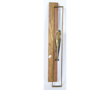Bronces Artistico - A vintage 20th Century Spanish hanging wall plaque of Madonna and child. The wood plaque has a off centre