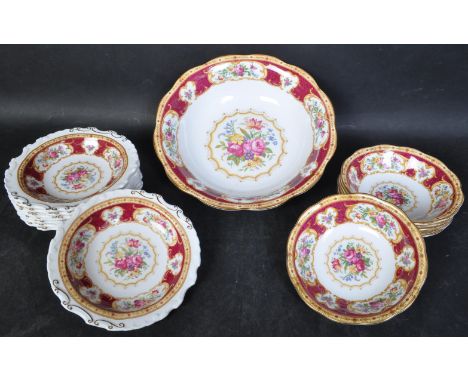 Royal Albert - Lady Hamilton - A collection of vintage 20th century Royal Albert fine bone china plates and a large serving b