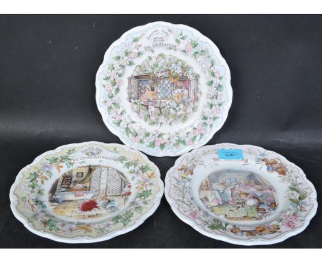 A collection of three vintage late 20th century Royal Doulton "Brambly Hedge" gift collection plates. The lot to include "The