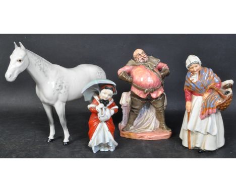 A collection of vintage 20th Century ceramic figures. Including;&nbsp; Royal Doulton 'Miss Muffet, 'Grandma', Falstaff and Be