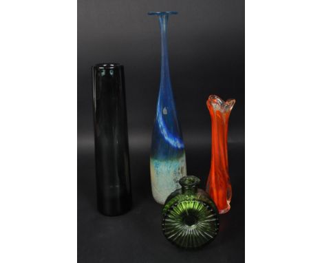 A collection of retro vintage studio art glass &amp; vases. One being in the manner of Siddy Langley, stem vase of circular f