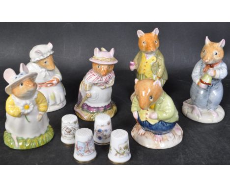 An assortment of six vintage 20th century Royal Doulton "Brambly Hedge" Gift Collection china mice figurines to include 'Old 
