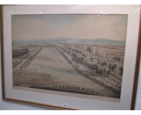After ROBERT SMITH colour print 'His majesty reviewing the volunteer corp assembled in Hyde Park' aquatint R EARLEN. H59cm x 
