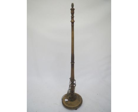 Decorative wooden standard lamp In fair condition for age and wear, some marks to woodwork