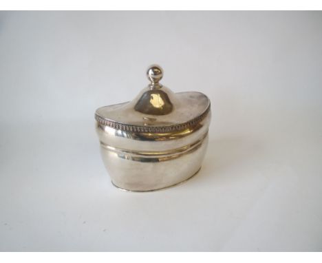 C19th Sheffield plated lidded tea caddy Good general condition commensurate with age and use, only slight bleeding