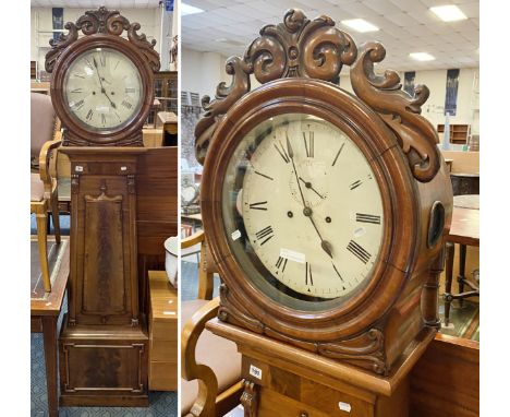 19THC SCOTTISH DRUM HEAD 8 DAY LONGCASE CLOCK