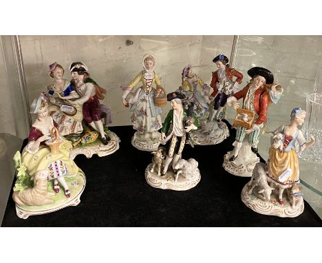 SIX DRESDEN FIGURES &amp; 1 OTHER