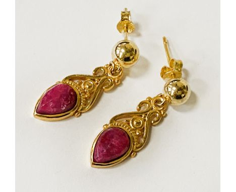 RUBY GILT SILVER STUDS