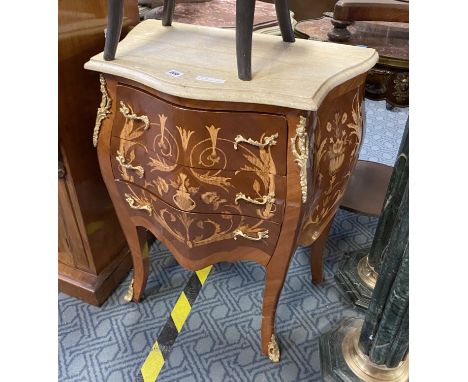 MARBLE TOP INLAID COMMODE