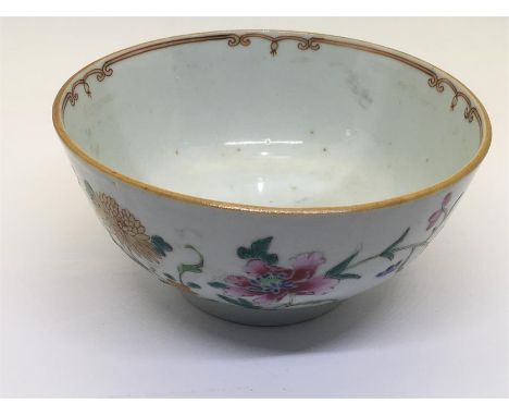  18th century Chinese enamel painted bowl In good condition floral enamel painted design measures approx 145mm dia