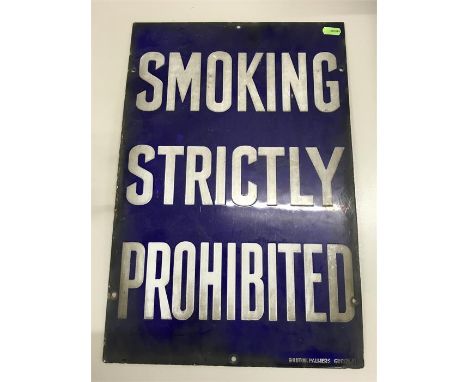 Enamel Smoking is Strictly Prohibited Gas Board Sign