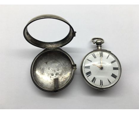 Antique Silver Pair Case verge fusee Pocket watch Complete with Fusee chain not working in good condition maker Rob,t Ulph St