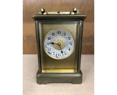 19th Century Repeating Carriage Clock, pin missing to handle. Makers R & Co Paris