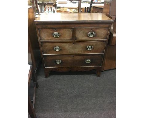 Georgian Mahogany Bracket Foot Chest, Approx Measurements 36 Inches Width, 18 Inches Depth, Height 37 Inches